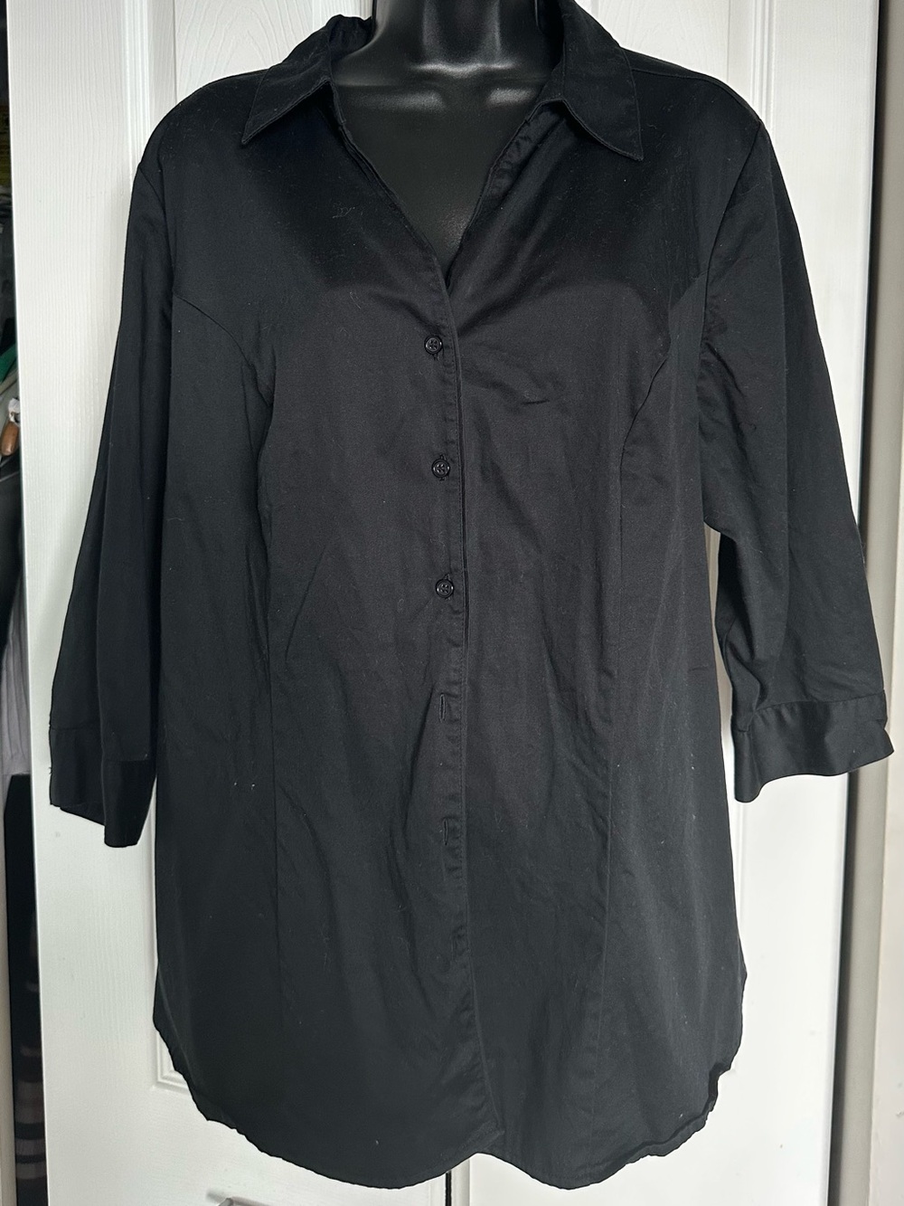 Lane Bryant - *Plus Size* Black stretch cotton blouse - Size 20